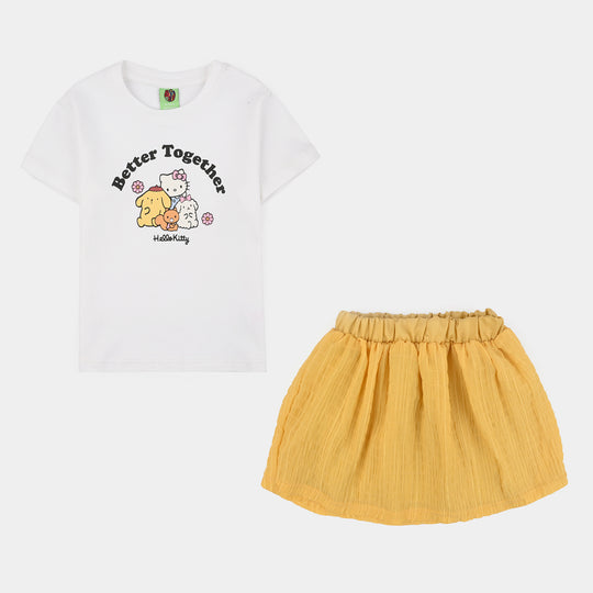 Infant Girls Cotton Interlock Knitted Suit BETTER TOGETHER-White/Yellow