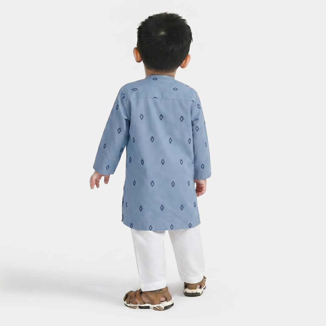 Infant Boys Cotton Interlock Jacquard Printed Kurta (Tribal)