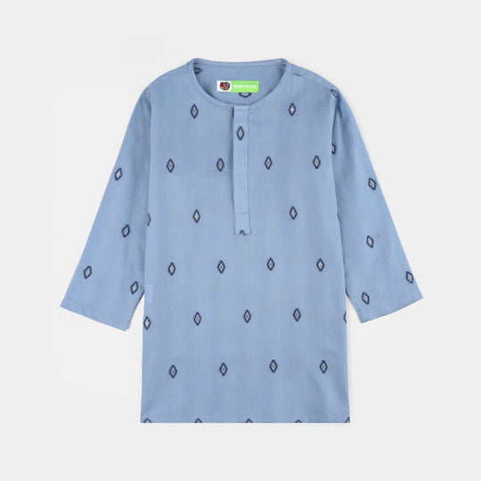 Infant Boys Cotton Jacquard Printed Kurta (Tribal)