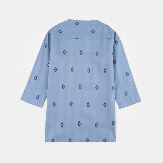 Infant Boys Cotton Jacquard Printed Kurta (Tribal)