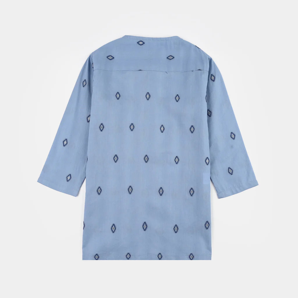 Infant Boys Cotton Interlock Jacquard Printed Kurta (Tribal)