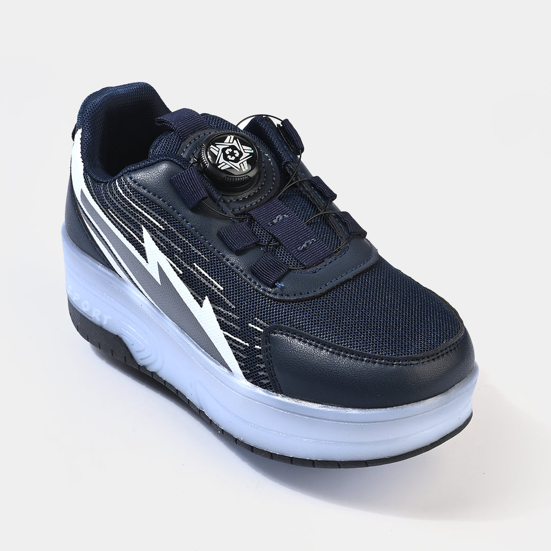 Boys Skate Shoes 116-2-Navy/Grey
