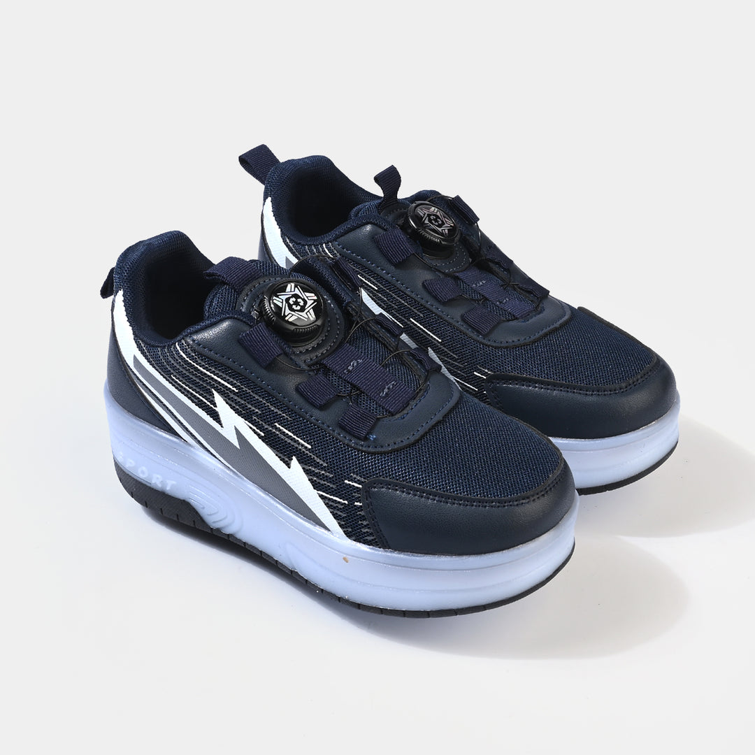 Boys Skate Shoes 116-2-Navy/Grey