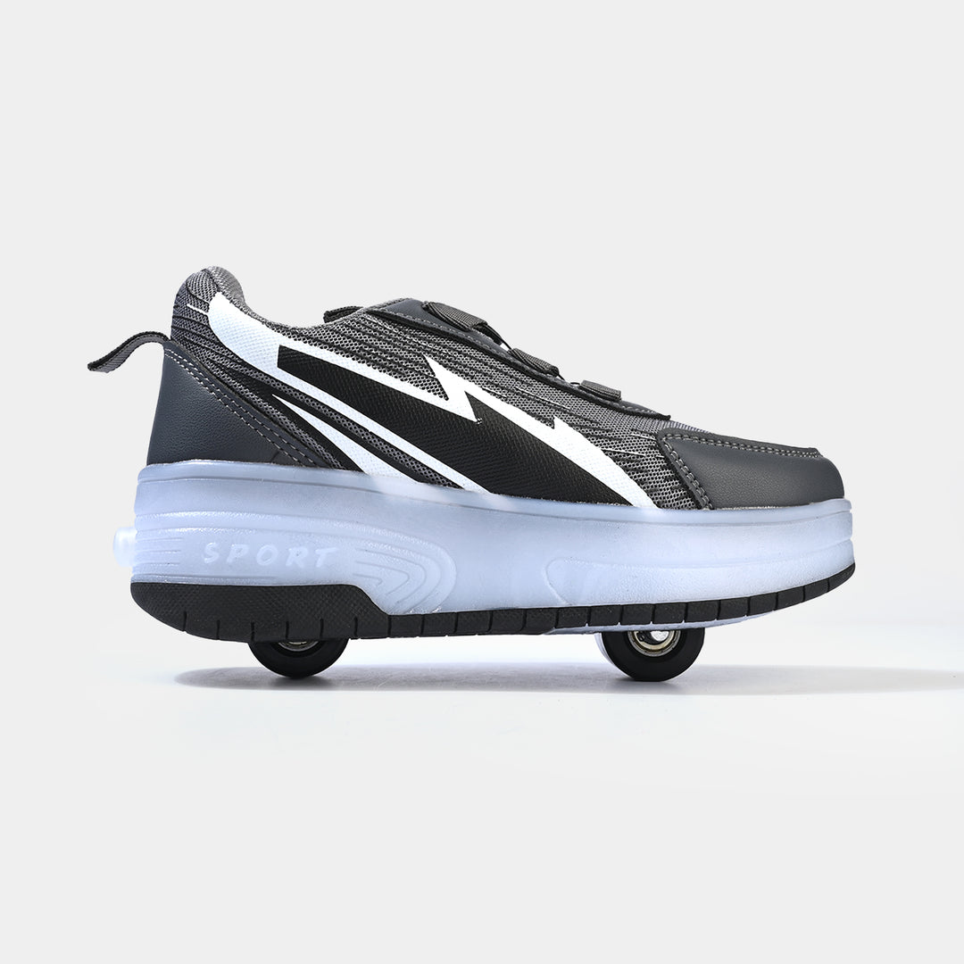 Boys Skate Shoes 116-2-Grey.Black