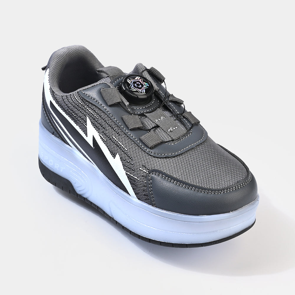 Boys Skate Shoes 116-2-Grey.Black