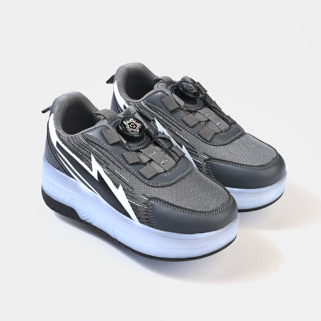Boys Skate Shoes 116-2-Grey.Black