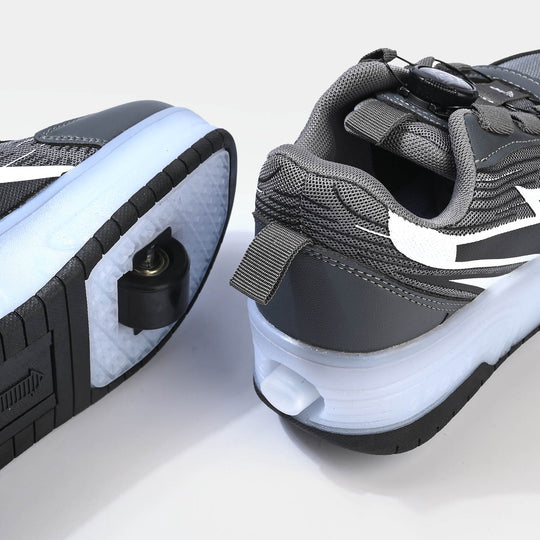 Boys Skate Shoes 116-2-Grey.Black