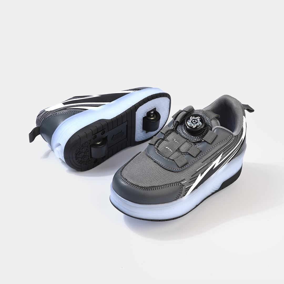 Boys Skate Shoes 116-2-Grey.Black