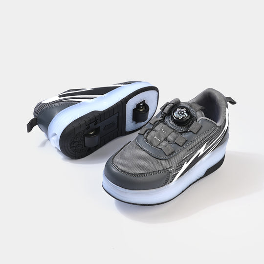 Boys Skate Shoes 116-2-Grey.Black
