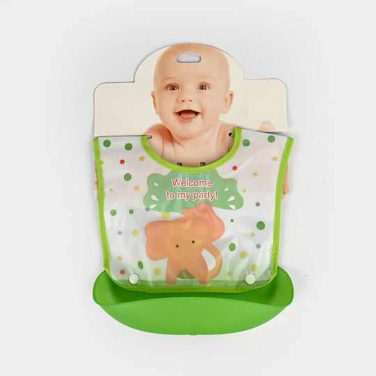 PLASTIC BIB WITH HOLDER FOR BABIES
