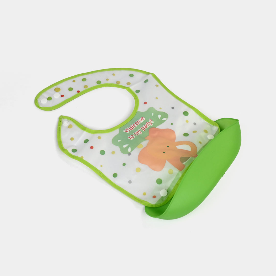 PLASTIC BIB WITH HOLDER FOR BABIES