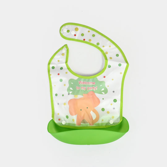 PLASTIC BIB WITH HOLDER FOR BABIES