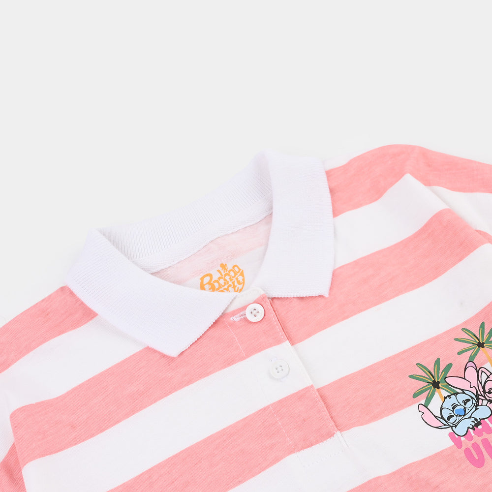 Girls Jersey/Terry T-Shirt H/S Waves Vibes-White