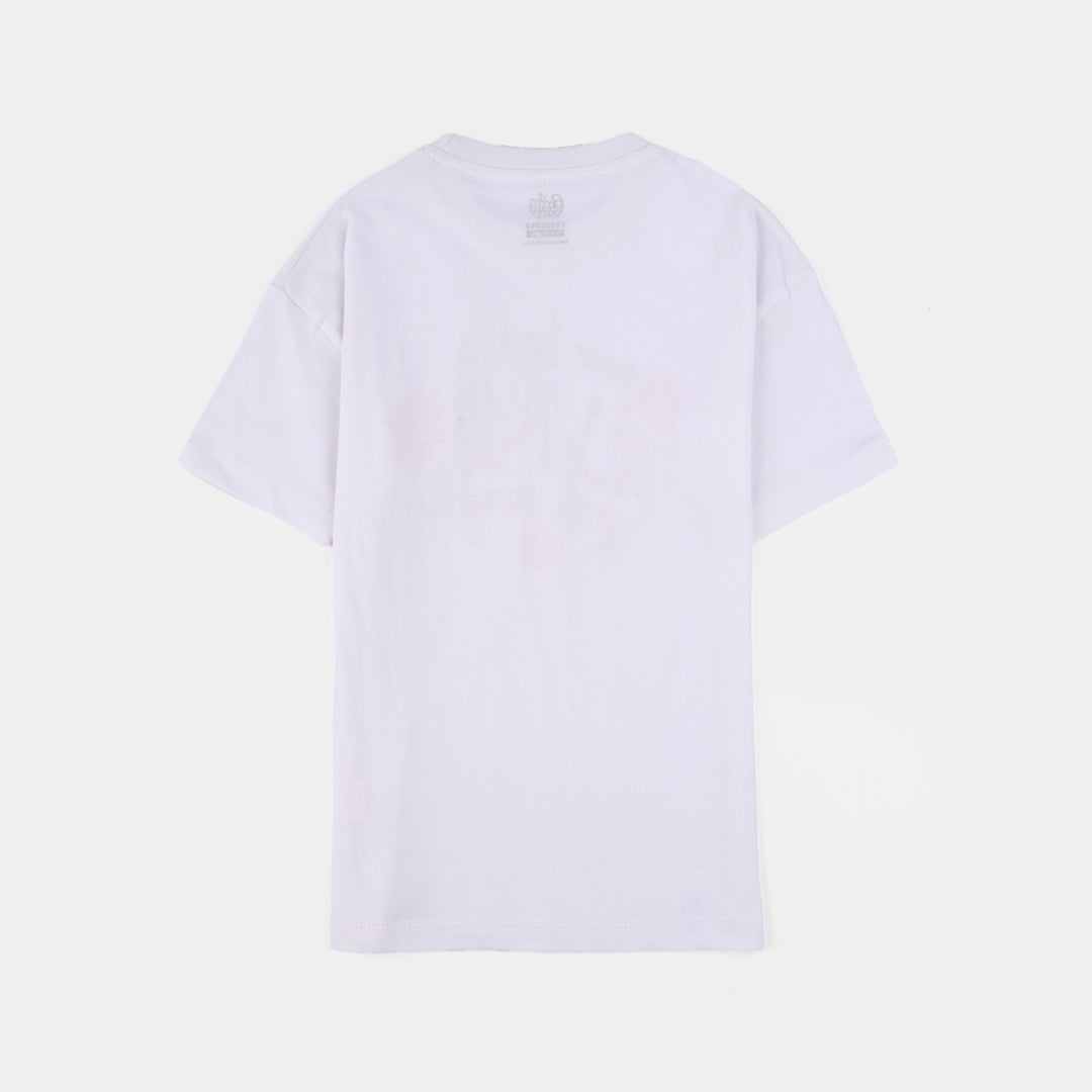 Girls Jersey Terry T-Shirt (Your Best) - White