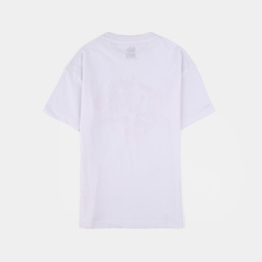 Girls Jersey Terry T-Shirt (Your Best) - White