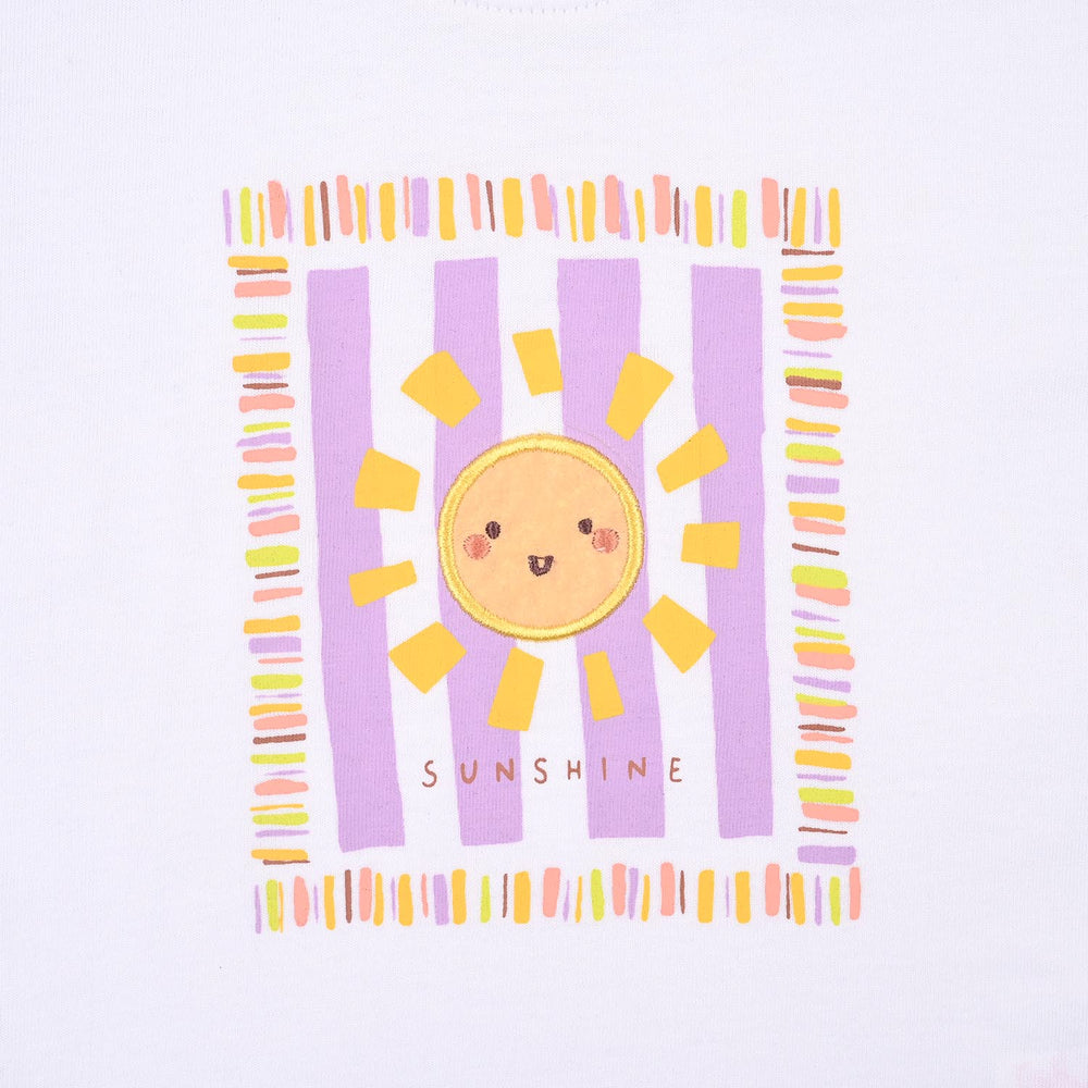 Infant Girls Jersey/Terry T-Shirt Sunshine - White