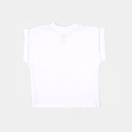 Infant Girls Jersey/Terry T-Shirt Sunshine - White