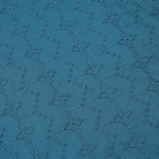 Boys Cotton Poplin EMB Kurta (Lynos Chicken Kari)-T.Blue