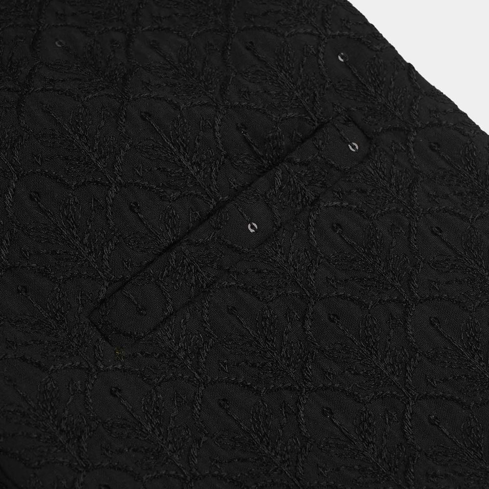 Boys Poly Viscose Waistcoat (Charm)-BLACK