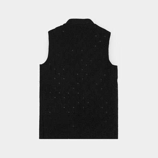Boys Poly Viscose Waistcoat (Charm)-BLACK