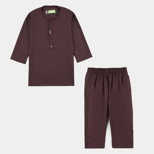 Infant Boys Poly Viscose Kurta Pajama (Rangoli) - Magenta