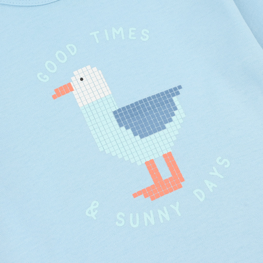 Infant Boys Cotton Interlock Romper (Good Times) - Blue