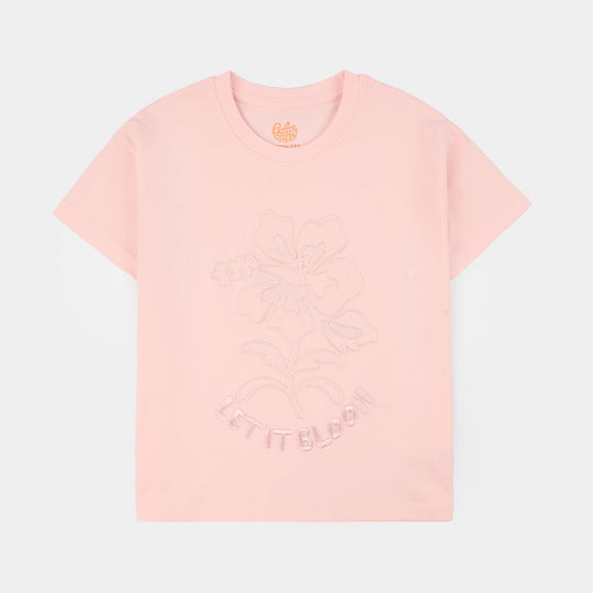 Girls Jersey/Terry T-Shirt (Let It Bloom) - Pink
