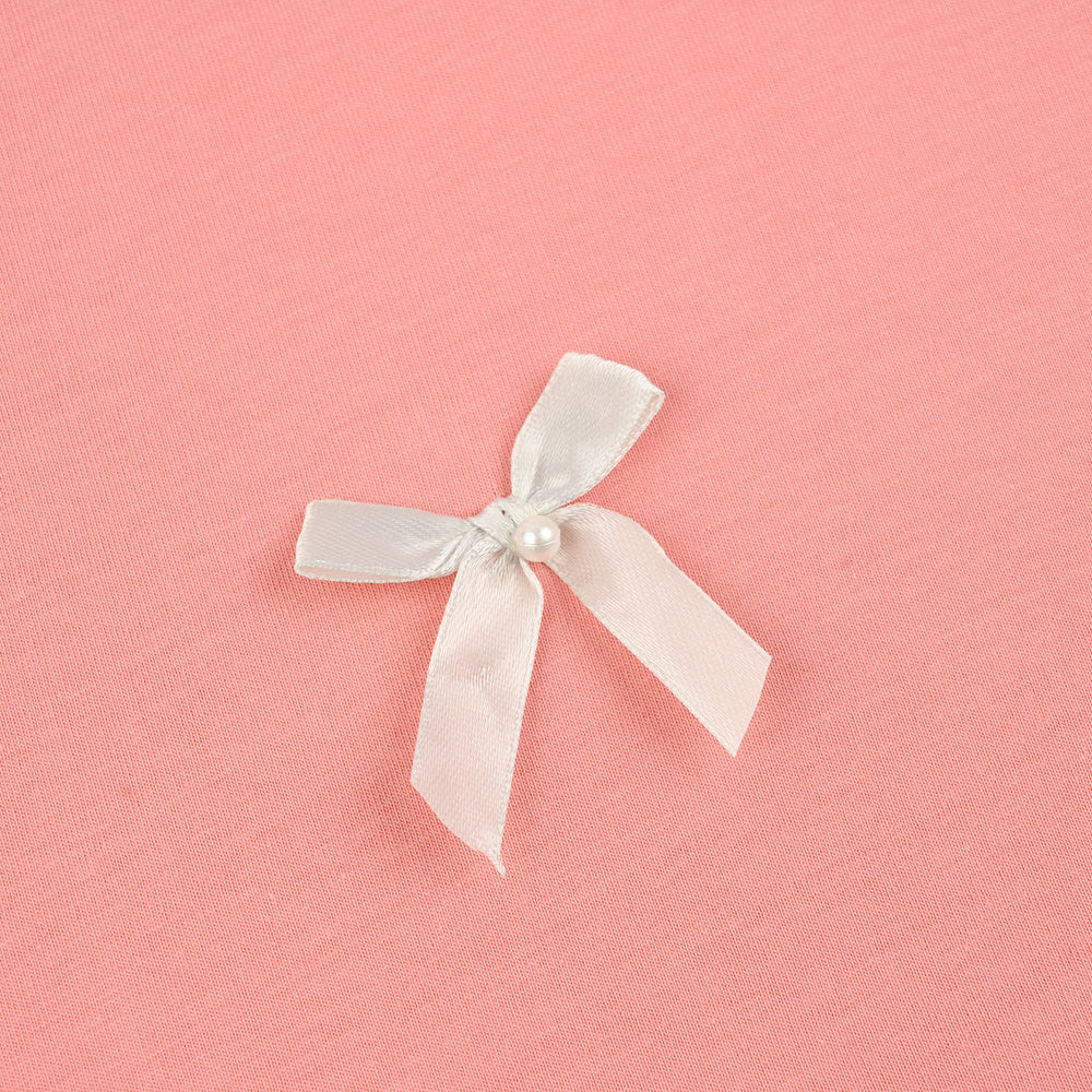 Girls Jersey/Terry T-Shirt (Bow) - Peach