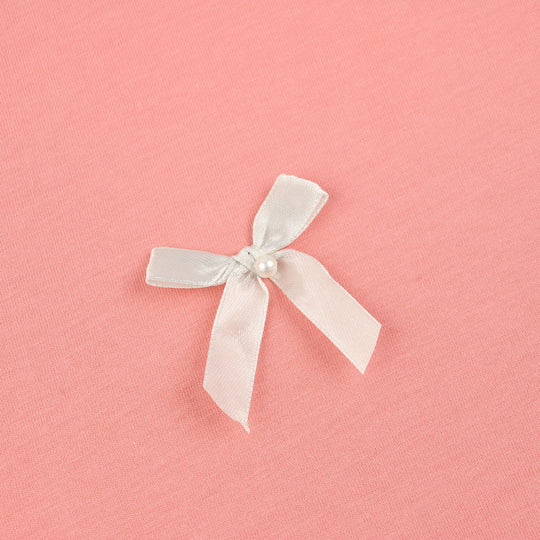Girls Jersey/Terry T-Shirt (Bow) - Peach