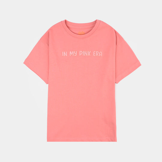 Girls Jersey/Terry T-Shirt Pink ERA