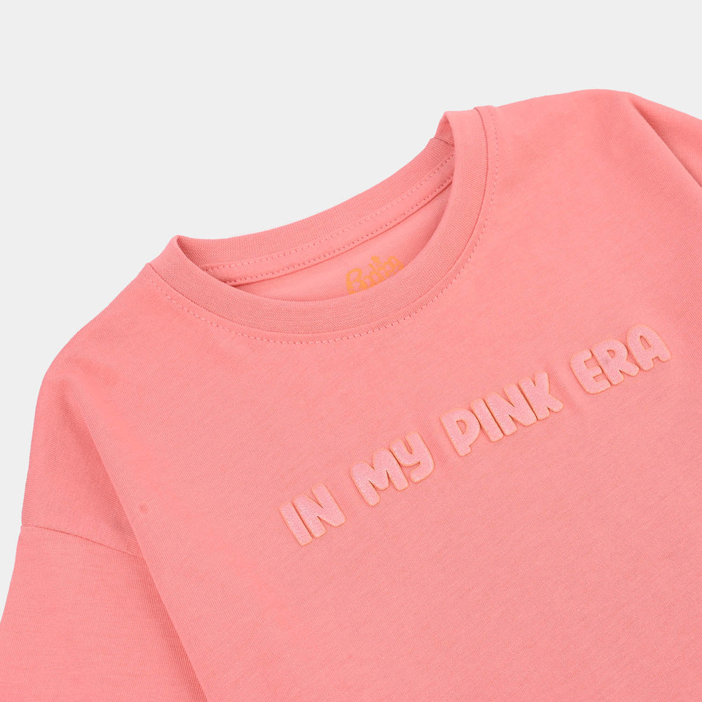 Girls Jersey/Terry T-Shirt Pink ERA
