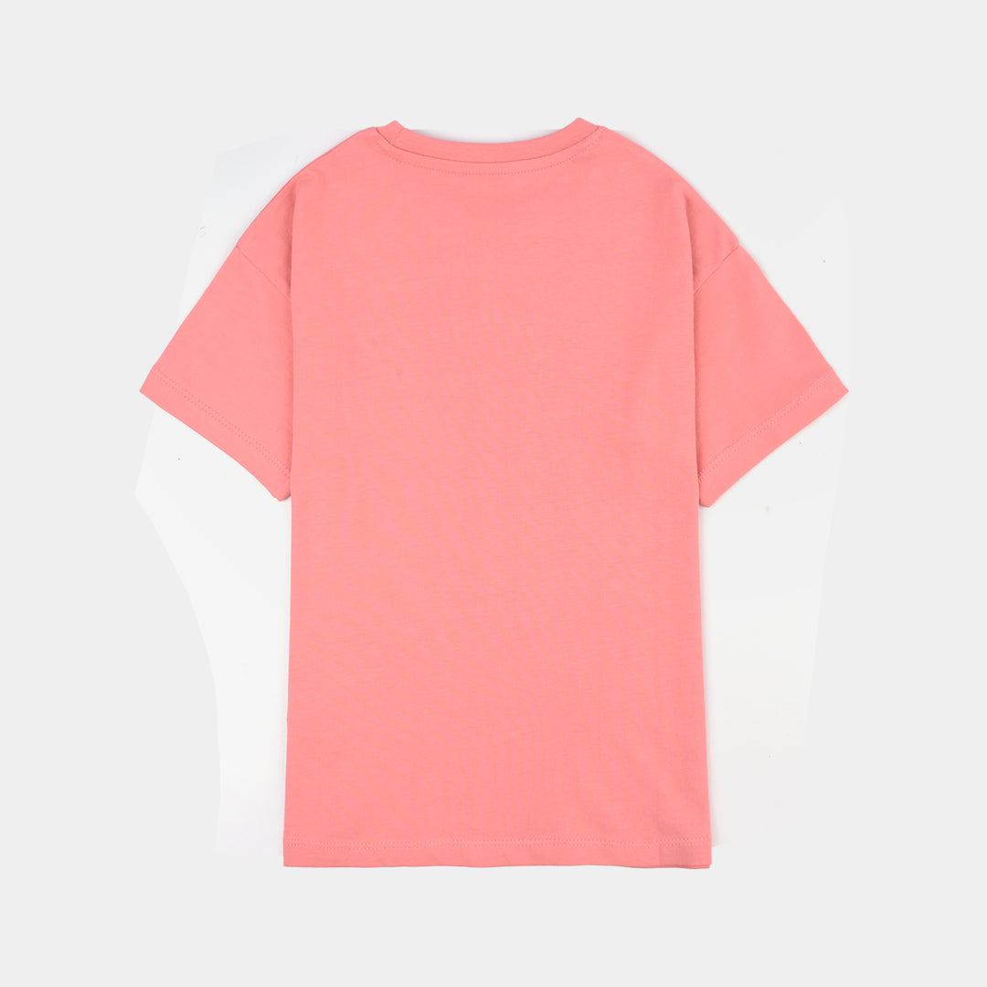 Girls Jersey/Terry T-Shirt Pink ERA