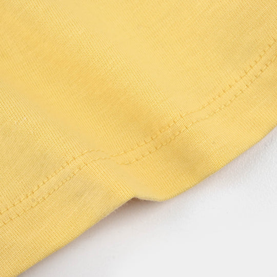 Infant Girls Jersey/Terry T-Shirt (Happy Time) - Yellow