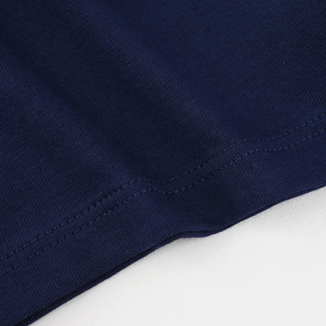 Infant Girls Jersey/Terry T-Shirt (I Love Dad) - Navy Blue