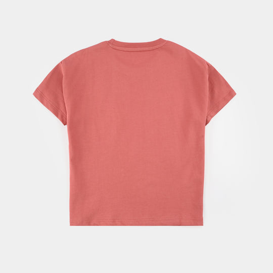 Girls Jersey/Terry T-Shirt (Fresh Start) - Faded Rose
