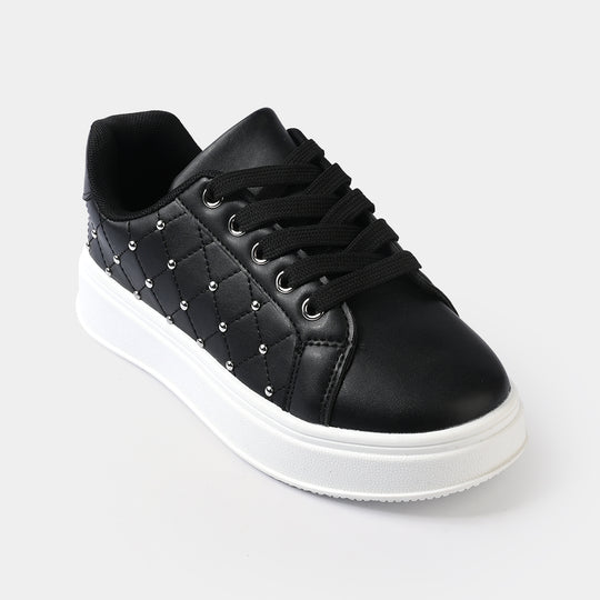 Girls Sneaker 417-12-Black.Silver