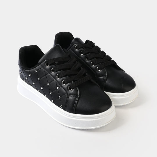 Girls Sneaker 417-12-Black.Silver