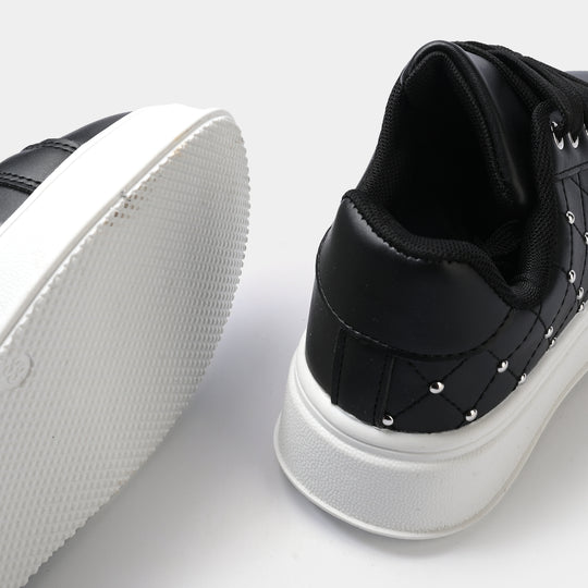 Girls Sneaker 417-12-Black.Silver