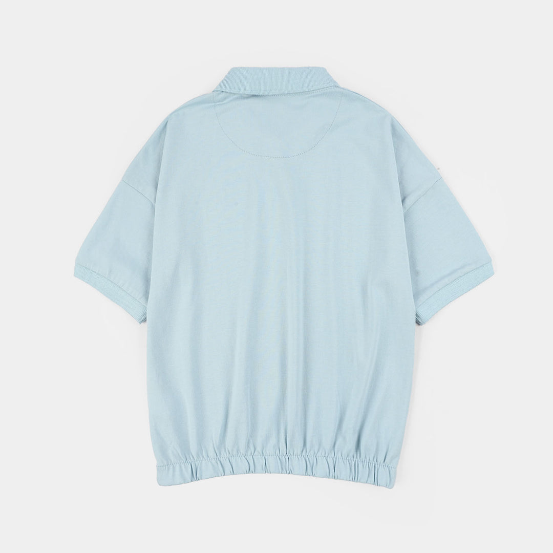 Girls Jersey/Terry T-Shirt (Create The Things) - Blue