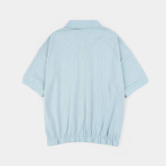 Girls Jersey/Terry T-Shirt (Create The Things) - Blue