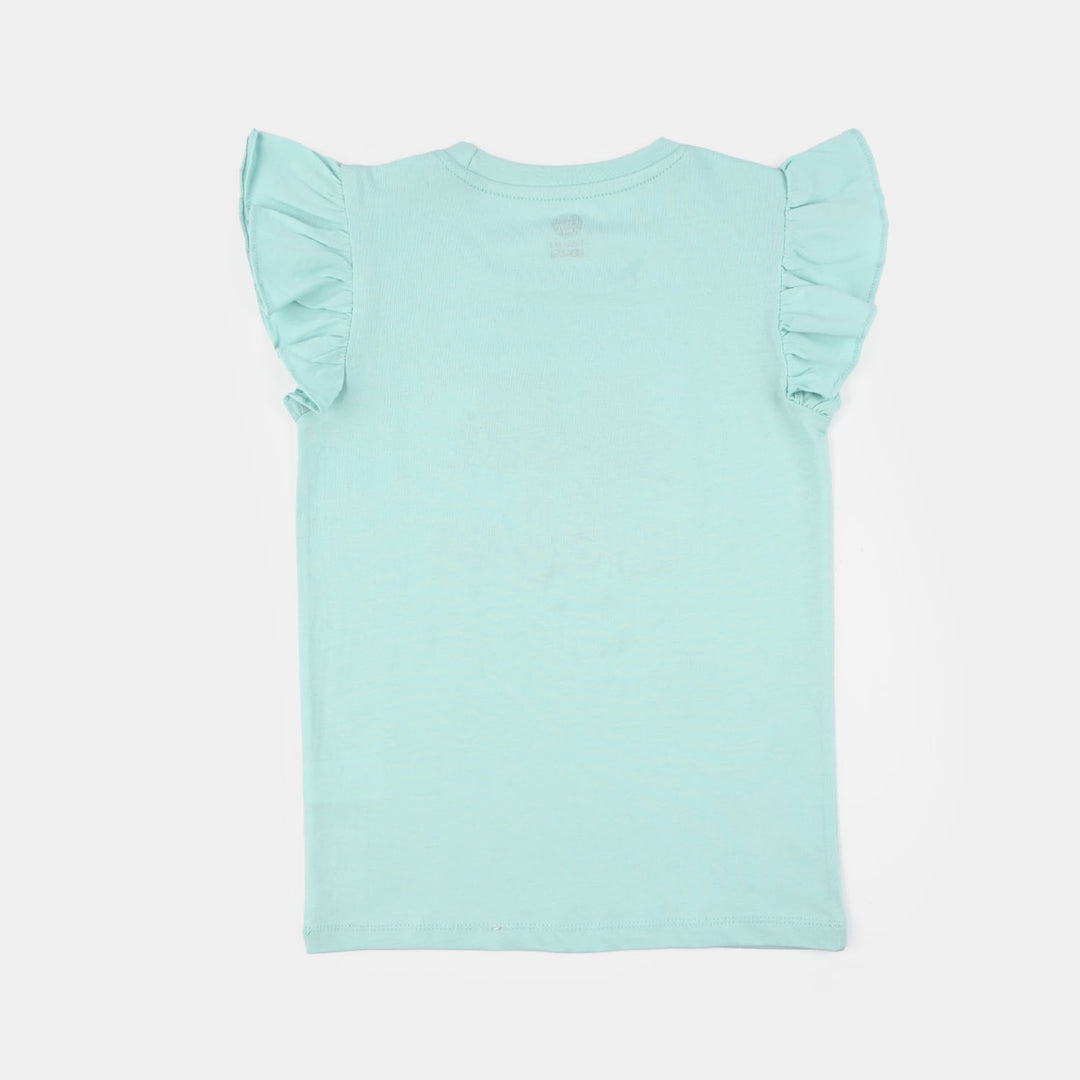 Girls Jersey/Terry T-Shirt (Be The Sunshine) - Blue