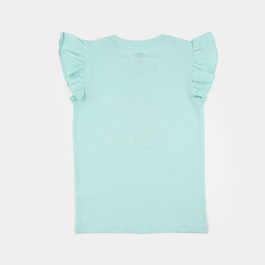 Girls Jersey/Terry T-Shirt (Be The Sunshine) - Blue