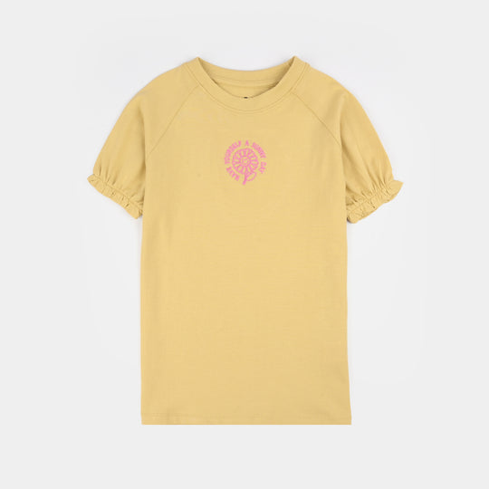 Girls Jersey Terry T-Shirt (Sunny Day) - Mustard