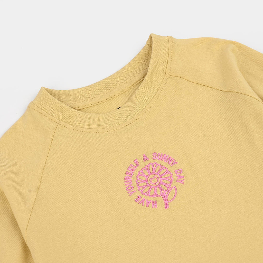 Girls Jersey Terry T-Shirt (Sunny Day) - Mustard