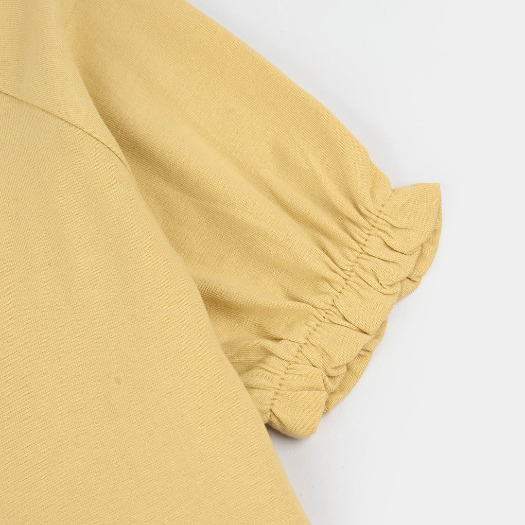 Girls Jersey Terry T-Shirt (Sunny Day) - Mustard