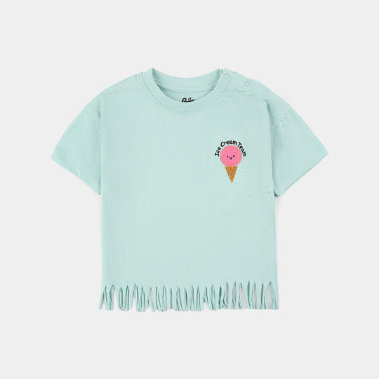 Infant Girls Jersey/Terry T-Shirt (Ice Cream) - Green