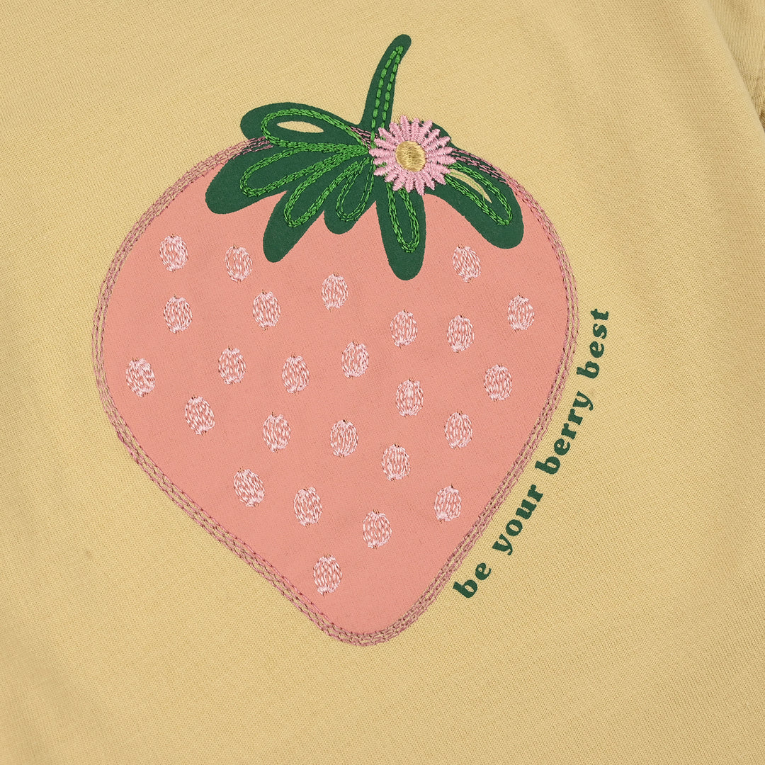 Infant Girls Jersey/Terry T-Shirt (Strawberry) - Yellow