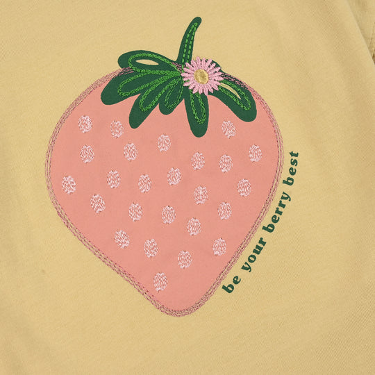 Infant Girls Jersey/Terry T-Shirt (Strawberry) - Yellow