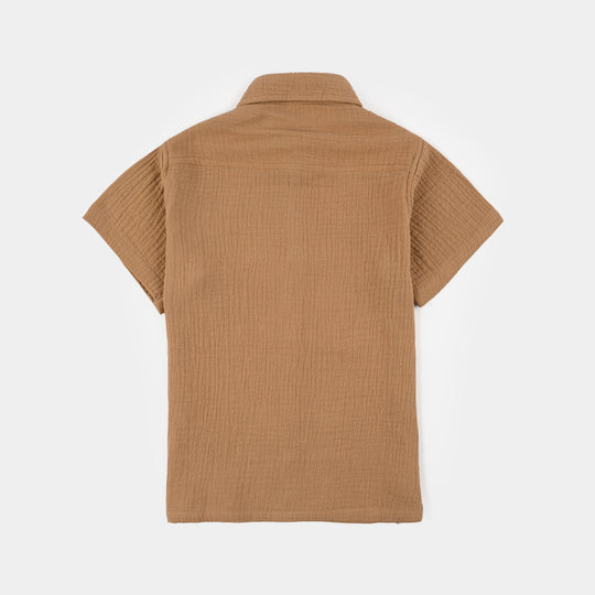 Teens Boys Gauze Woven Suit Skate - Brown