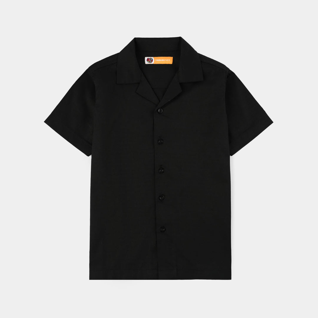 Boys Yarn Dyed Woven Suit - Black